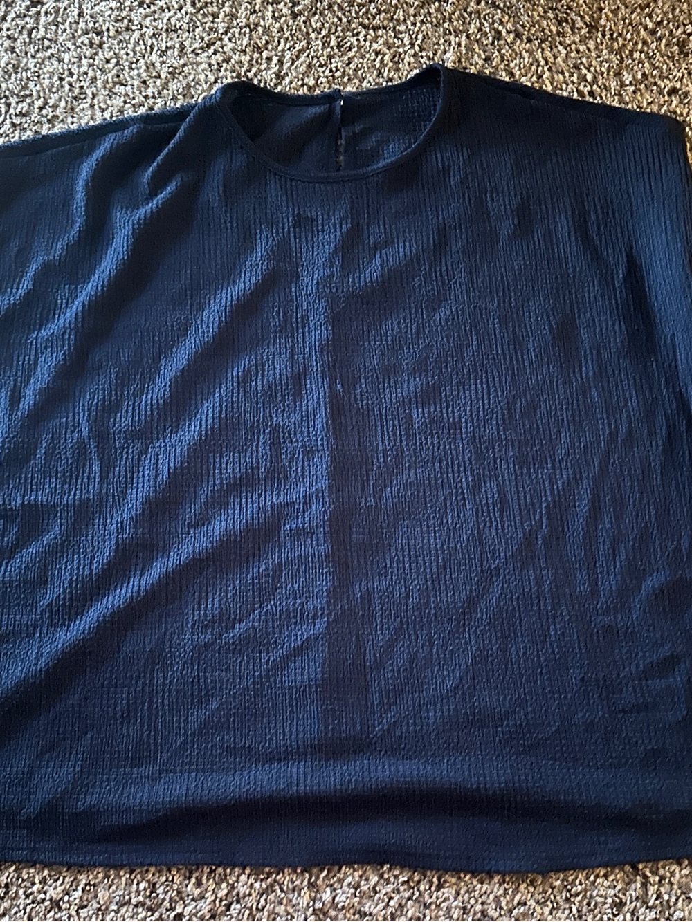 Women's Navy Blue Short-Sleeve Crewneck blouse